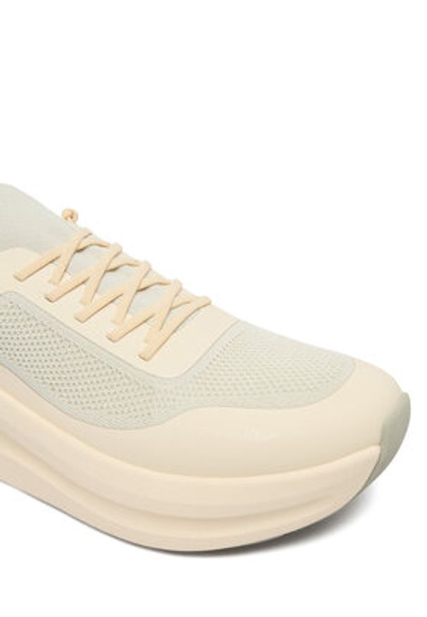 Calvin Klein Sneakersy Chunky Runner Lace Up Sock Knit YW0YW02033 Écru. Kolor: kremowy. Materiał: materiał