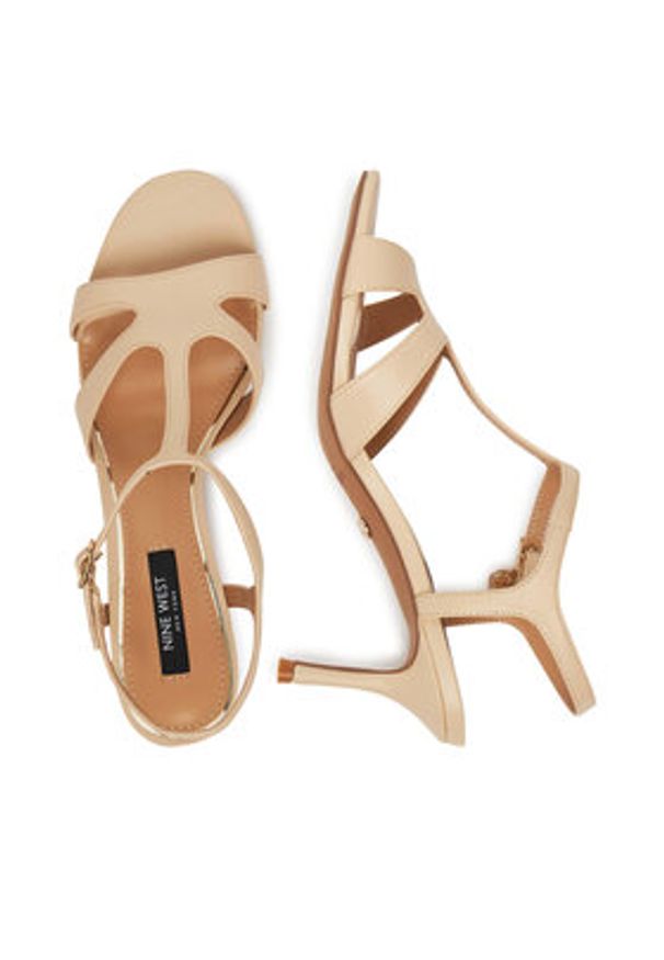 Nine West Sandały 22154A Beżowy. Kolor: beżowy. Materiał: materiał, syntetyk