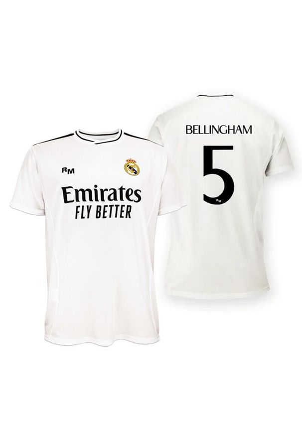 Real Madrid - Replika Premium Domowej Koszulki Real Madryt 2024-25 Bellingham 5. Kolor: biały. Sport: piłka nożna