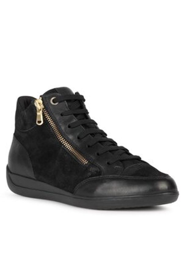 Geox Sneakersy D Myria D3668B 022TC C9999 Czarny. Kolor: czarny. Materiał: skóra