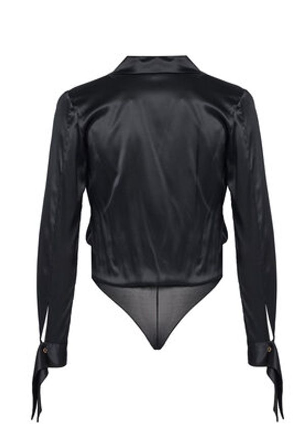 Elisabetta Franchi Body CB-007-57E2-V490 Czarny Regular Fit. Kolor: czarny. Materiał: jedwab