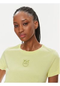 Pinko T-Shirt 100355 A1NW Żółty Regular Fit. Kolor: żółty. Materiał: bawełna #4