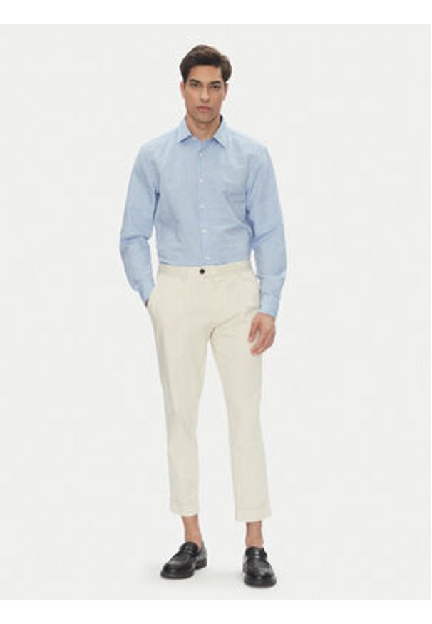 BOSS Koszula C-Hal 50539531 Błękitny Casual Fit. Okazja: na co dzień. Kolor: niebieski. Materiał: bawełna. Styl: casual