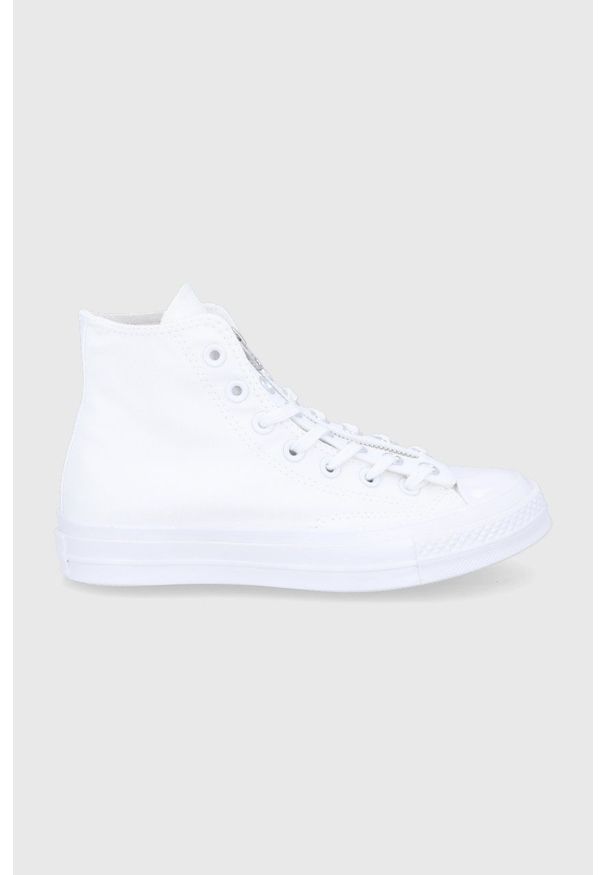 Converse Trampki damskie kolor biały. Nosek buta: okrągły. Kolor: biały. Materiał: guma. Obcas: na platformie