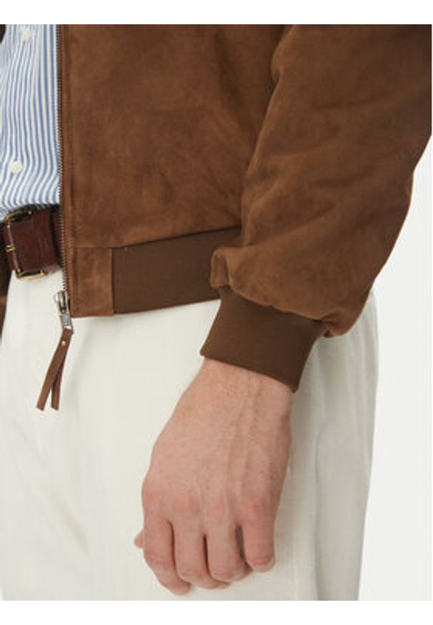 Serge Pariente Kurtka skórzana Expo Vs Beżowy Regular Fit. Kolor: beżowy. Materiał: skóra