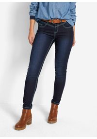 bonprix - Dżinsy Skinny Mid Waist, kontrastowe szwy. Kolor: niebieski #1