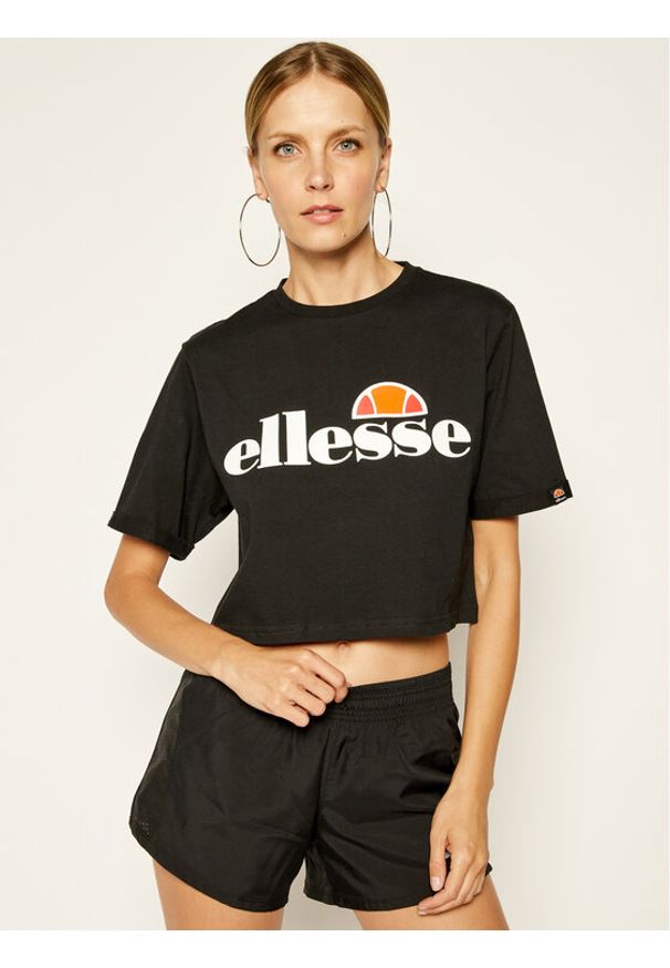 Ellesse T-Shirt Alberta Crop SGS04484 Czarny Regular Fit. Kolor: czarny. Materiał: bawełna