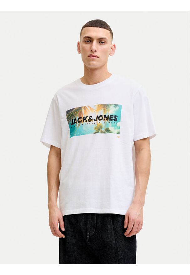 Jack & Jones T-Shirt Indiana Tee 12288112 Biały Regular Fit. Kolor: biały. Materiał: bawełna