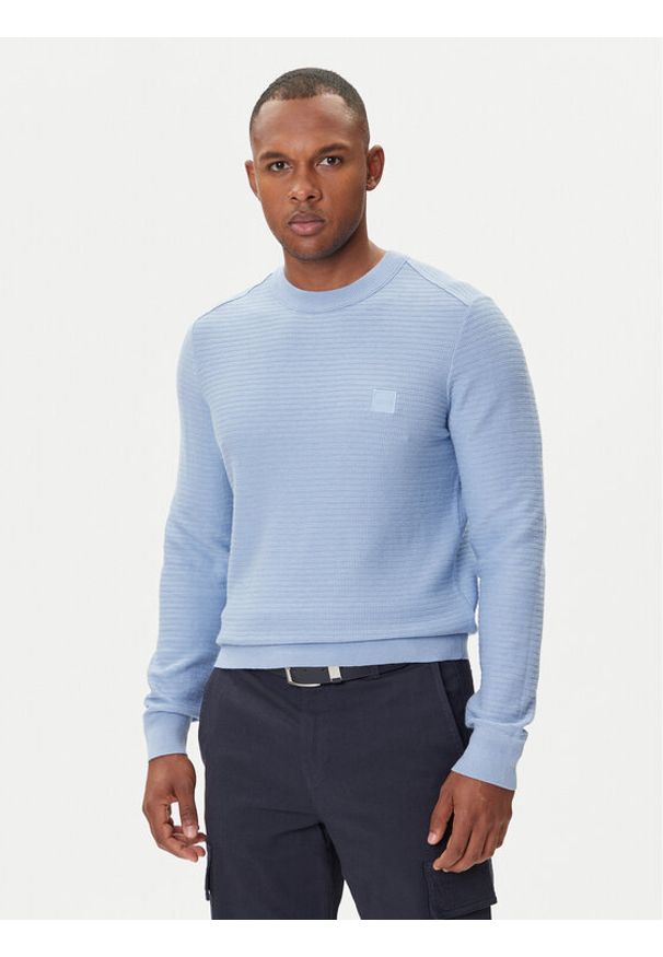 BOSS Sweter Anion_S 50527584 Granatowy Regular Fit. Kolor: niebieski. Materiał: bawełna