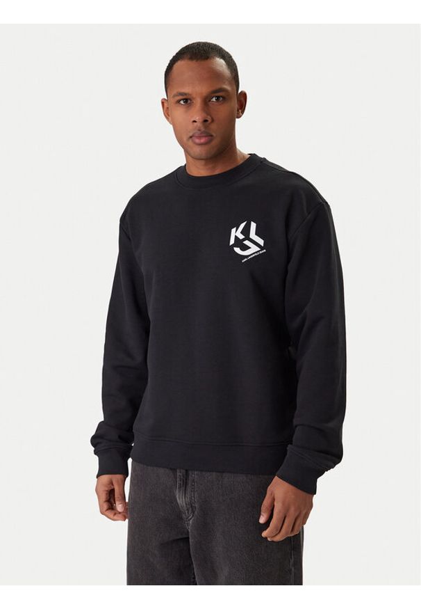 Karl Lagerfeld Jeans Bluza B1M20050 Czarny Regular Fit. Kolor: czarny. Materiał: bawełna