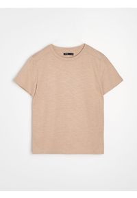 Sinsay - Melanżowa koszulka - beżowy. Kolor: beżowy. Wzór: melanż #1