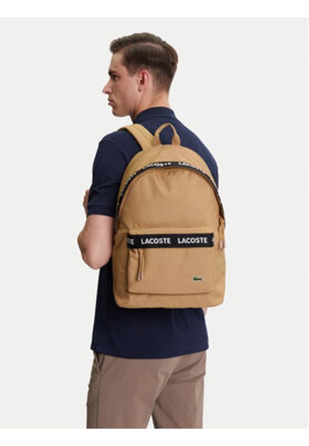 Lacoste Plecak NU4685NZ Beżowy. Kolor: beżowy. Materiał: materiał