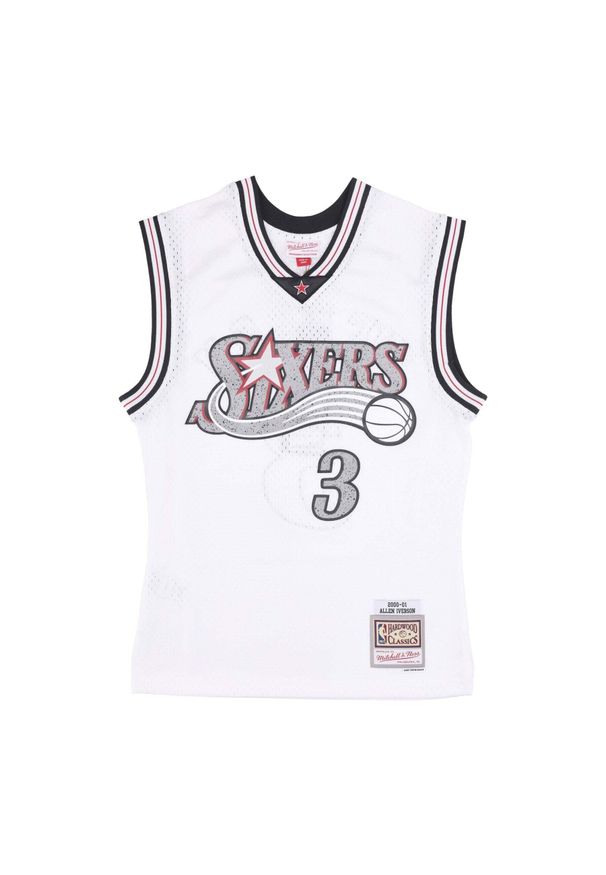 Mitchell & Ness - Koszulka Philadelphia 76ers Swingman 2000/01. Kolor: biały. Materiał: poliester. Sport: koszykówka
