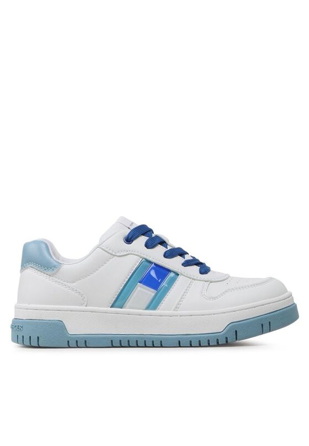 TOMMY HILFIGER - Tommy Hilfiger Sneakersy Flag Low Cut Lace-Up Sneaker T3X9-32869-1355 S Biały. Kolor: biały. Materiał: skóra