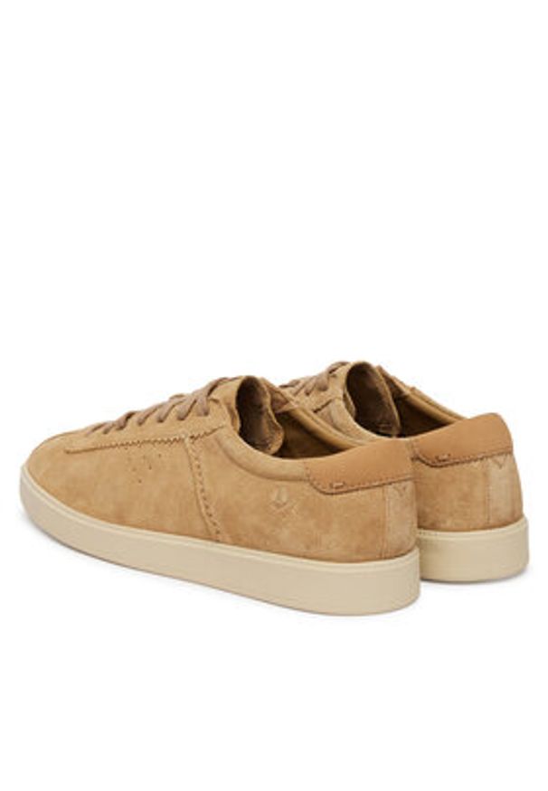 Clarks Sneakersy Lockford Lace 26186194 Beżowy. Kolor: beżowy. Materiał: skóra, zamsz