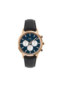 Daniel Wellington Zegarek Iconic Chronograph St Mawes Arctic Panda DW00100877 Czarny. Kolor: czarny. Materiał: skóra #1