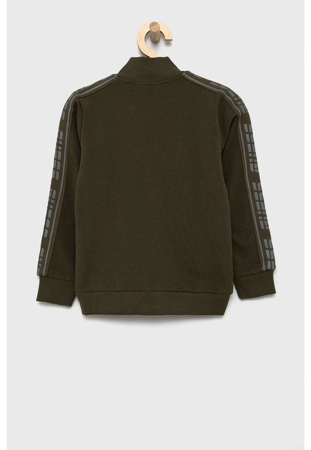 Guess Bluza dziecięca kolor zielony gładka. Okazja: na co dzień. Kolor: zielony. Materiał: dzianina. Wzór: gładki. Styl: casual