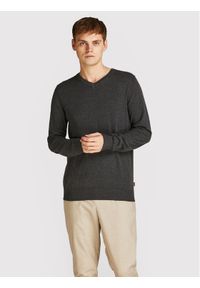 Jack & Jones - Jack&Jones Sweter Emil 12208365 Szary Regular Fit. Kolor: szary. Materiał: bawełna