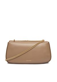 Calvin Klein Torebka Ck Convertible Chain Small Bag LV04F3172G Beżowy. Kolor: beżowy. Materiał: skórzane #2