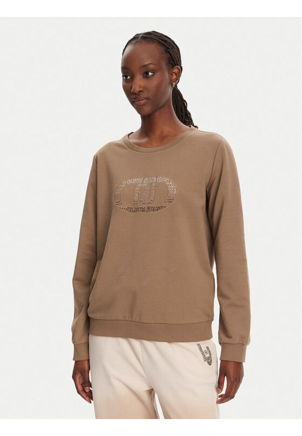 Liu Jo Sport Bluza TA5168 FS090 Brązowy Regular Fit. Kolor: brązowy. Materiał: bawełna. Styl: sportowy