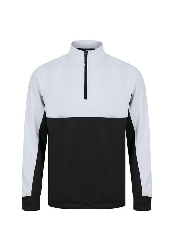 FINDEN & HALES - Męska Bluza Dresowa Z Zamkiem Błyskawicznym W Bloku Kolorystycznym. Kolor: czarny, wielokolorowy, biały. Materiał: dresówka