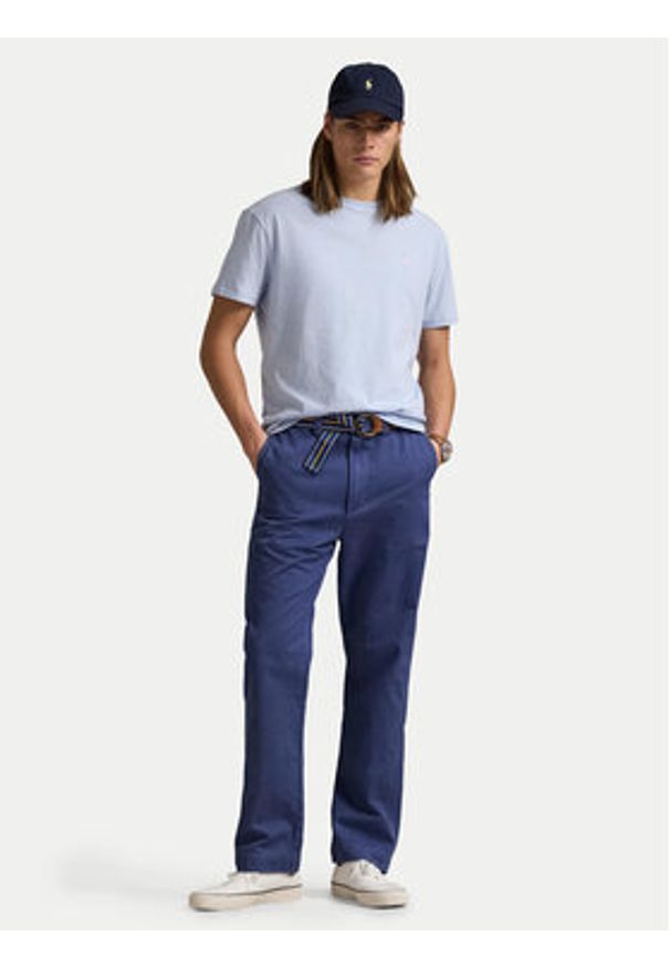 Polo Ralph Lauren T-Shirt 710671438418 Błękitny Slim Fit. Typ kołnierza: polo. Kolor: niebieski. Materiał: bawełna