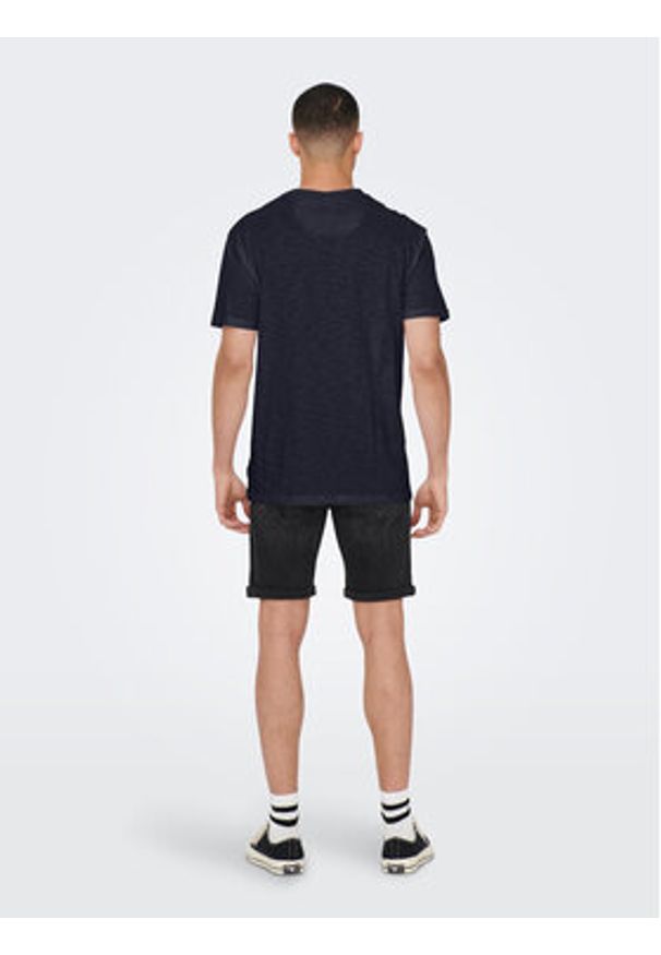 Only & Sons T-Shirt 22025286 Granatowy Regular Fit. Kolor: niebieski. Materiał: bawełna