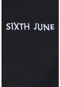Sixth June sukienka bawełniana kolor czarny mini rozkloszowana. Kolor: czarny. Materiał: bawełna. Długość rękawa: krótki rękaw. Wzór: aplikacja. Typ sukienki: rozkloszowane. Długość: mini #2