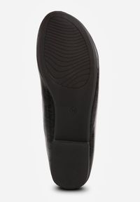 Renee - Czarne Gładkie Balerinki Basic z Zaokrąglonym Noskiem Kaleta. Okazja: na co dzień. Kolor: czarny. Materiał: skóra, jeans. Wzór: gładki. Styl: casual, klasyczny #8