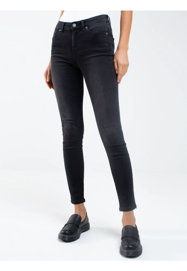 Big-Star - Jeansy damskie skinny z przetarciami czarne Adela 961. Kolor: czarny