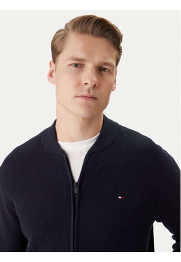 TOMMY HILFIGER - Tommy Hilfiger Kardigan MW0MW41543 Granatowy Regular Fit. Kolor: niebieski. Materiał: bawełna