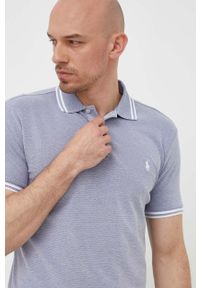 Polo Ralph Lauren polo męski kolor niebieski gładki. Typ kołnierza: polo. Kolor: niebieski. Długość: krótkie. Wzór: gładki #5