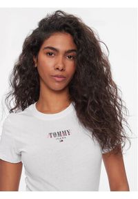 Tommy Jeans Komplet 2 t-shirtów Tjw 2 Pack Slim Essential Logo 1 DW0DW18142 Biały Slim Fit. Kolor: biały. Materiał: bawełna