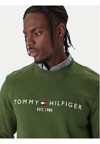 TOMMY HILFIGER - Tommy Hilfiger Bluza Logo MW0MW11596 Zielony Regular Fit. Kolor: zielony. Materiał: bawełna #3