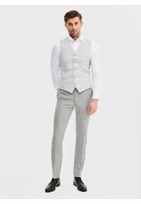 Pako Lorente - PAKO LORENTE – Jednorzędowa szara kamizelka. Kolor: szary. Materiał: poliester, wiskoza. Styl: elegancki, młodzieżowy #4