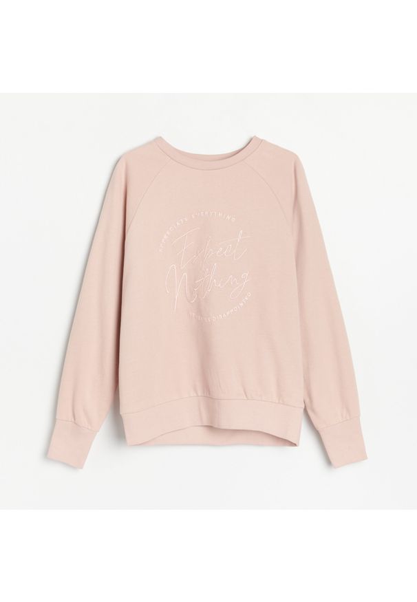 Reserved - Bluza z bawełny organicznej - Różowy. Kolor: różowy. Materiał: bawełna