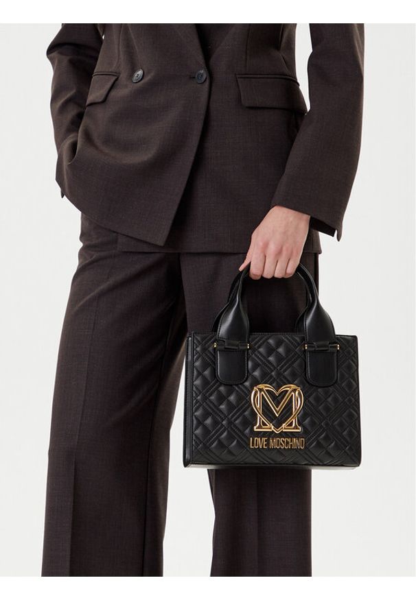 Love Moschino - LOVE MOSCHINO Torebka JC4303PP1NK1200A Czarny. Kolor: czarny. Materiał: skórzane