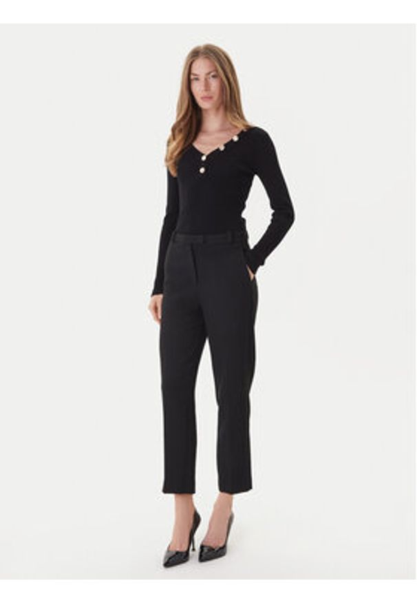 Morgan Sweter 201-MBANBI.N Czarny Slim Fit. Kolor: czarny. Materiał: wiskoza