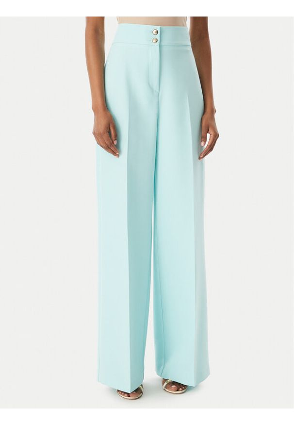 Maryley Spodnie materiałowe 6EB680/43AC Turkusowy Regular Fit. Kolor: turkusowy. Materiał: syntetyk