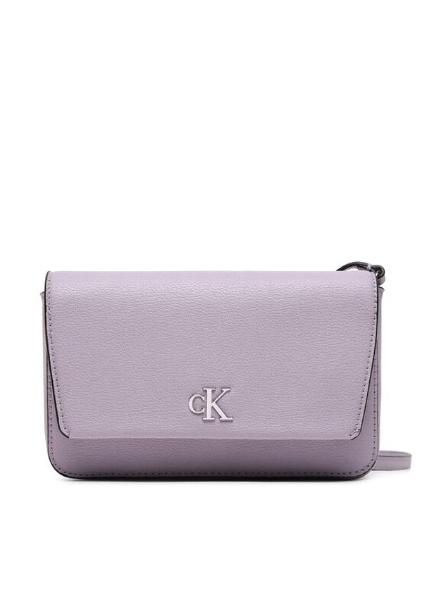 Calvin Klein Jeans Torebka Minimal Monogram Wallet W/Strap K60K610704 Fioletowy. Kolor: fioletowy. Materiał: skórzane