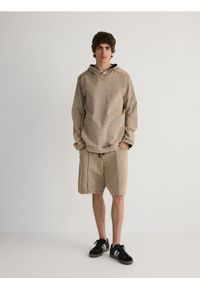 Reserved - Bluza z efektem sprania - beżowy. Kolor: beżowy. Materiał: tkanina, bawełna #1