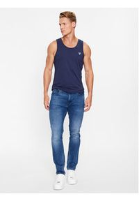 Guess Tank top U97M02 K6YW1 Granatowy Regular Fit. Kolor: niebieski. Materiał: bawełna