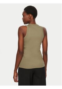 IVY & OAK - IVY OAK Top Klara IO1100X2350 Khaki Slim Fit. Kolor: brązowy. Materiał: bawełna #2