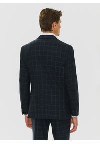 Pako Lorente - PAKO LORENTE – Granatowa marynarka garniturowa w kratę. Kolor: niebieski. Materiał: poliester, wiskoza, elastan. Wzór: kratka. Styl: klasyczny #7