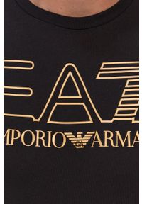 EA7 Emporio Armani - Longsleeve bawełniany. Okazja: na co dzień. Kolor: czarny. Materiał: bawełna. Długość rękawa: długi rękaw. Wzór: gładki, nadruk. Styl: casual #3