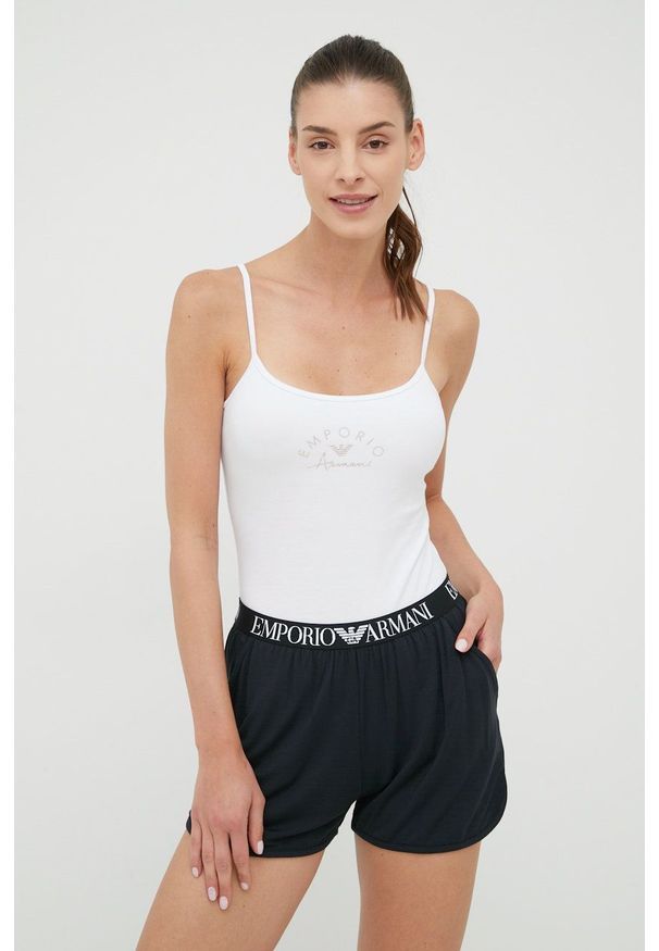Emporio Armani Underwear top bawełniany 164498.2R223 kolor biały. Kolor: biały. Materiał: bawełna. Długość rękawa: na ramiączkach. Długość: krótkie