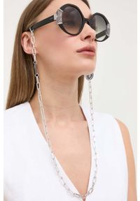 Guess okulary przeciwsłoneczne damskie kolor czarny. Kształt: okrągłe. Kolor: czarny #1