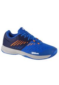 Buty do tenisa męskie, Wilson Kaos Comp 3.0. Zapięcie: sznurówki. Kolor: niebieski. Materiał: materiał, syntetyk. Szerokość cholewki: normalna. Sport: tenis