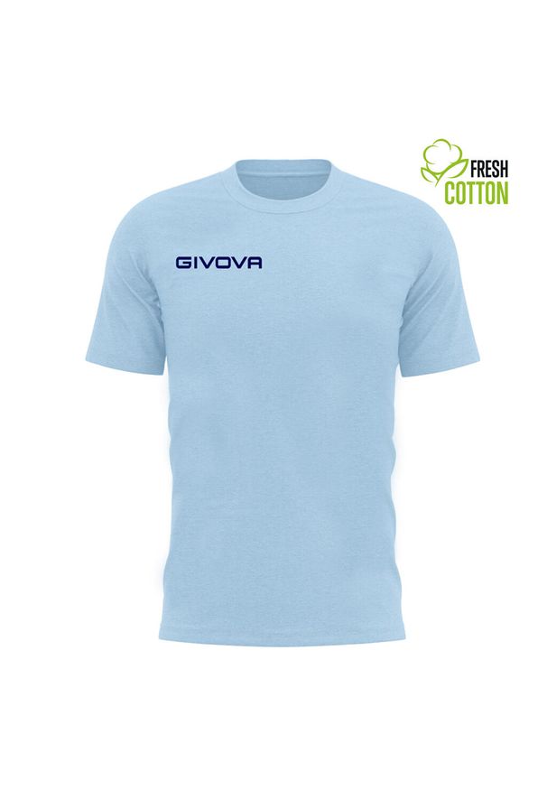 Stylowa Jasnoniebieska T-shirt Givova XL Unisex. Kolor: niebieski. Materiał: bawełna. Sport: piłka nożna
