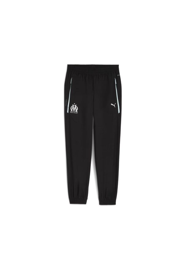 Puma - Spodnie dresowe OM Woven 2025/26. Kolor: czarny. Materiał: dresówka. Sport: piłka nożna